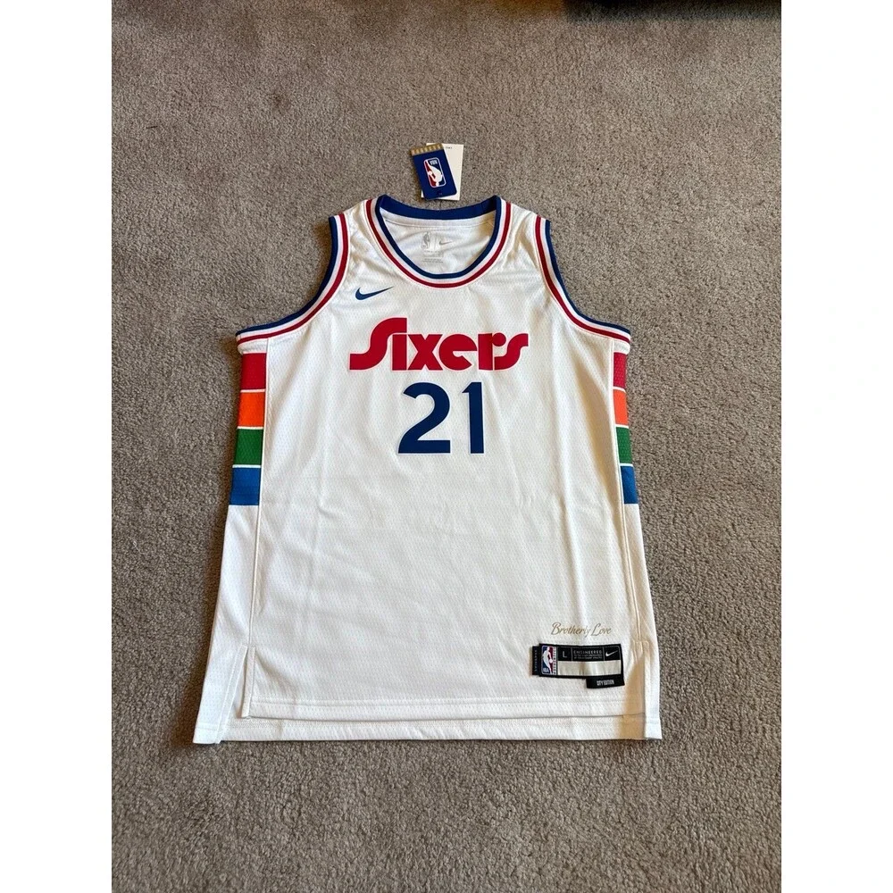 Joel Embiid Philadelphia 76ers City Edition Nike NWT Youth NBA Jersey Size Large